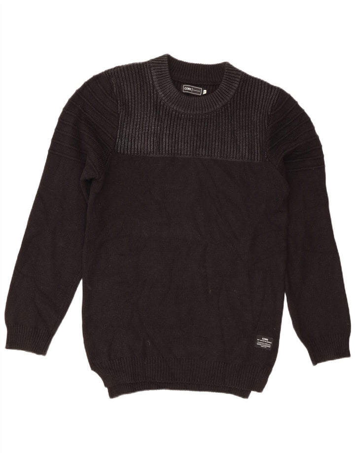 Jack & Jones Ανδρικό πουλόβερ με λαιμόκοψη, μικρό μαύρο ακρυλικό