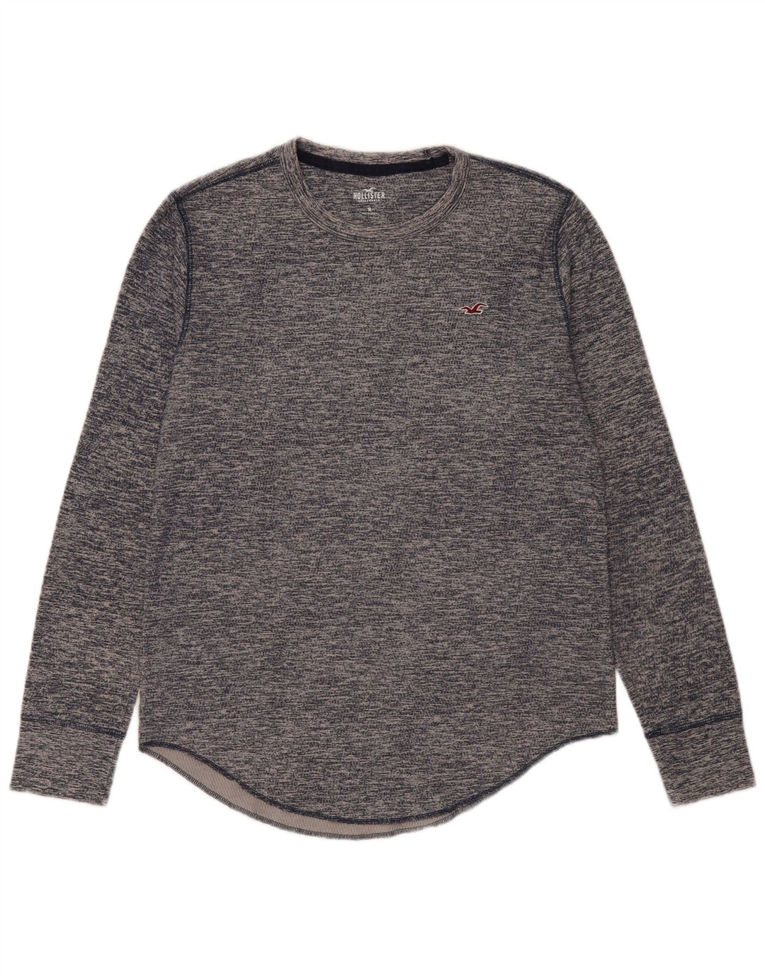 Ανδρικό μπλουζάκι HOLLISTER, μακρυμάνικο, μεσαίο μπλε ναυτικό βαμβακερό