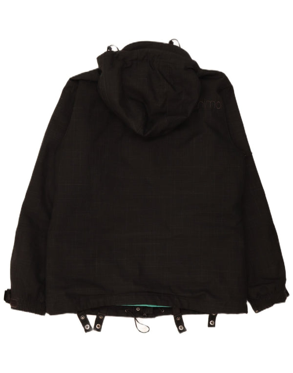 Γυναικείο Animal Hooded Windbreaker Jacket UK 14 Large Black Check Polyester
