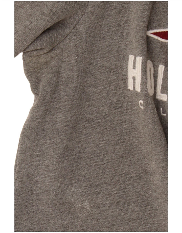 Ανδρικό γραφικό φούτερ Hollister Jumper Μικρό γκρι βαμβακερό