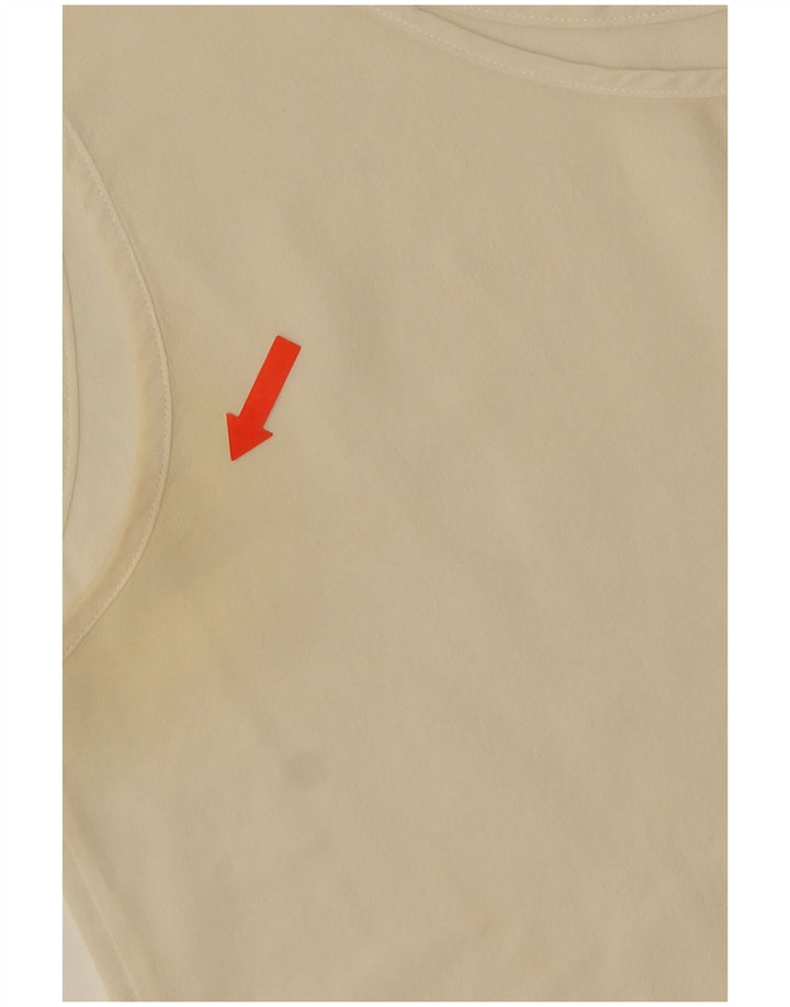 Vintage Γυναικείο Crop Γιλέκο UK 14 Medium Beige Silk