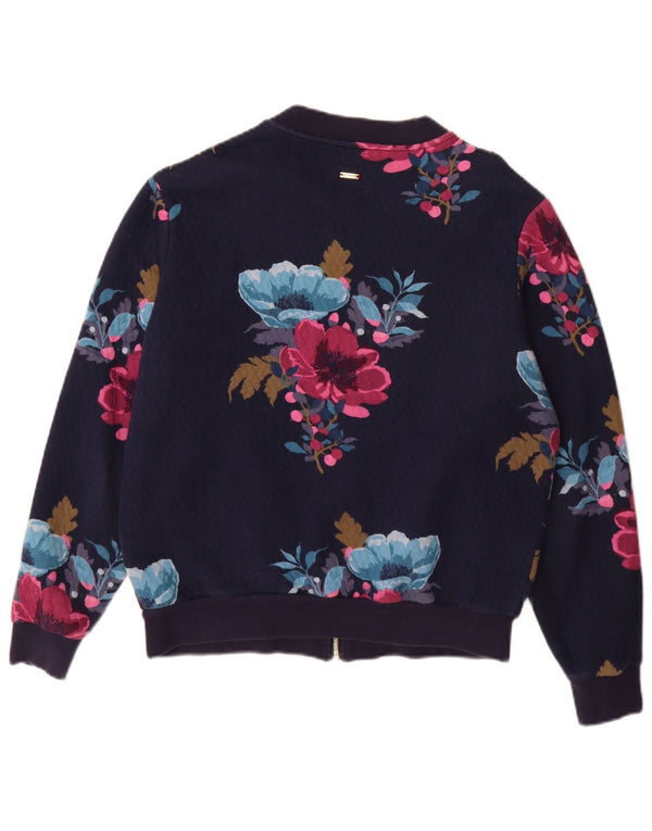 Joules Γυναικεία αθλητική φόρμα Top Jacket UK 12 Medium Navy Blue Floral Polyester