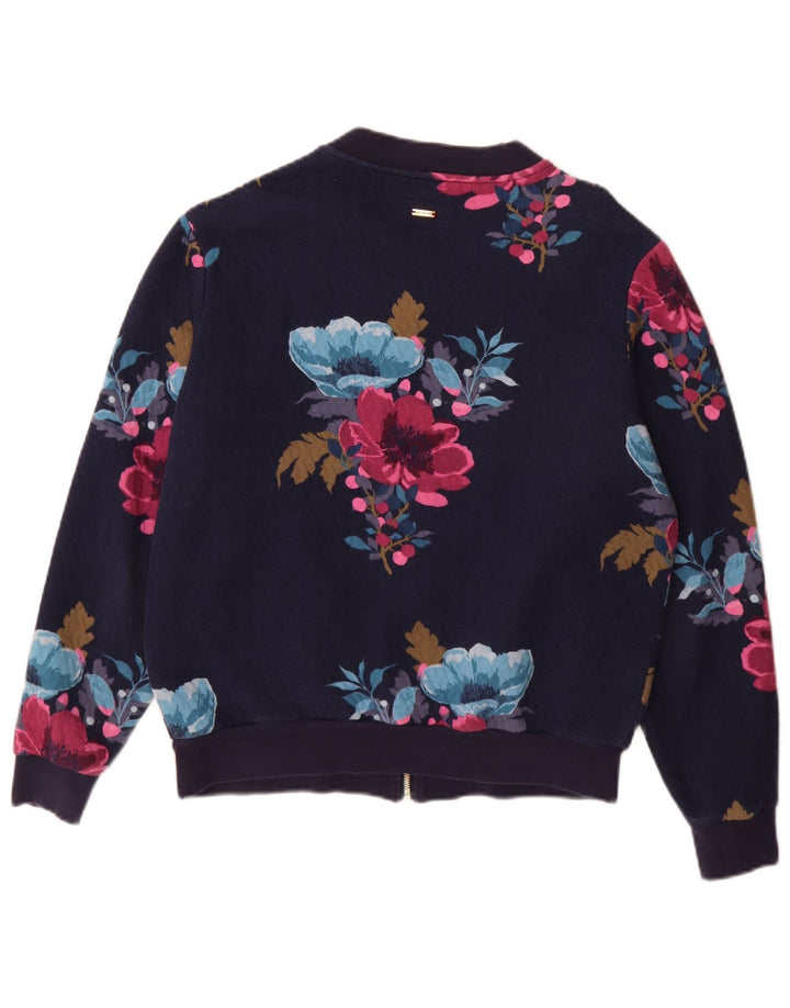Joules Γυναικεία αθλητική φόρμα Top Jacket UK 12 Medium Navy Blue Floral Polyester