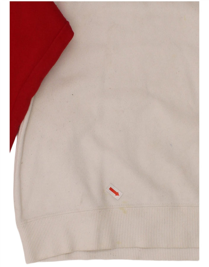 CHAMPION Boys Sweatshirt Jumper 9-10 Years Medium White Colourblock