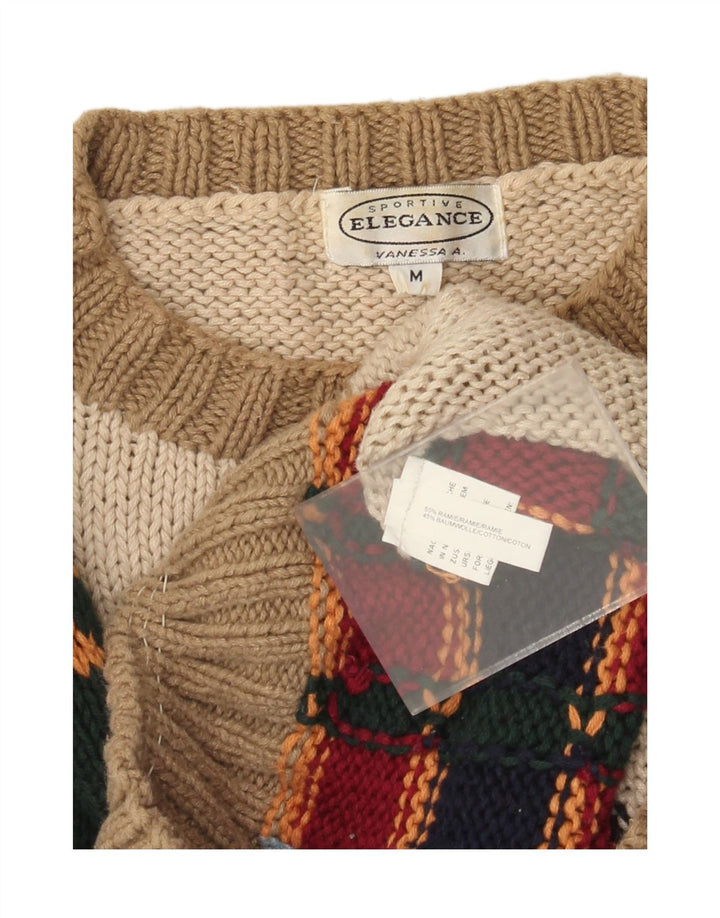 Elegance Ανδρικό πουλόβερ με λαιμόκοψη, μεσαία πολύχρωμη καινοτομία