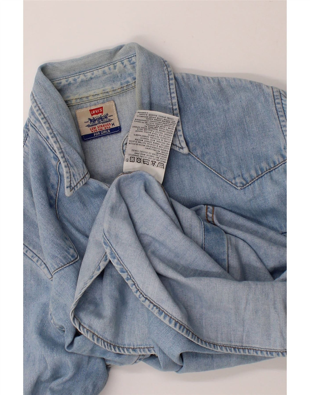 LEVI'S Womens Denim Shirt UK 14 Medium Blue Cotton Vintage Levi's and Second-Hand Levi's from Messina Hembry 
