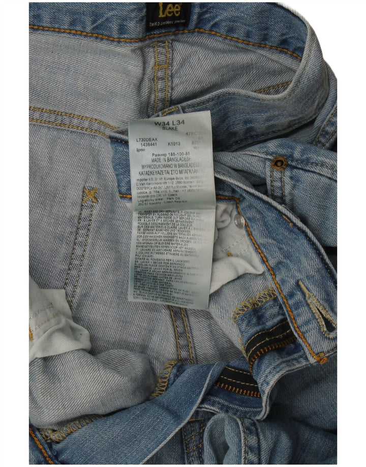 Lee Mens Blake Straight Jeans W34 L34 Blue Cotton