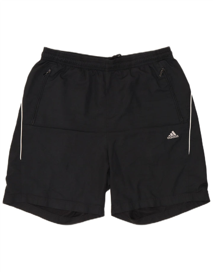 Ανδρικό αθλητικό σορτς ADIDAS από μεσαίο μαύρο πολυεστέρα