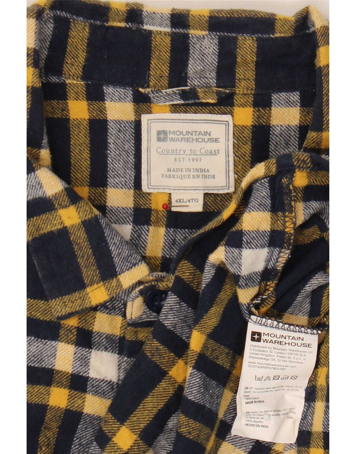 Ανδρικό φανελένιο πουκάμισο Mountain Warehouse 4XL Navy Blue Check Cotton