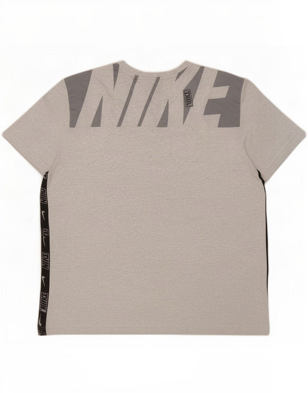 Ανδρικό γραφικό μπλουζάκι Nike τοπ 2XL γκρι χρώματος βαμβακερό