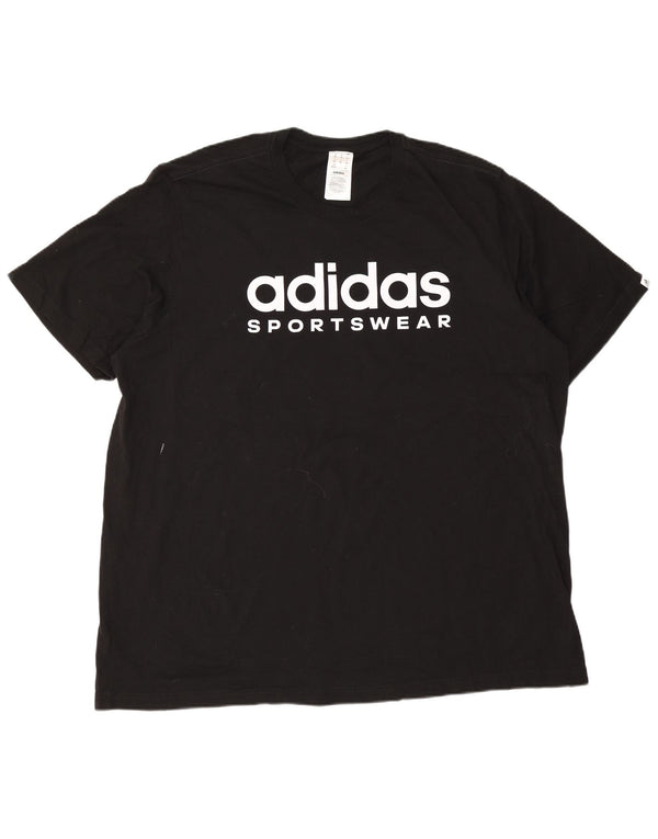 Ανδρικό γραφικό T-Shirt Adidas Top 2XL Μαύρο βαμβακερό