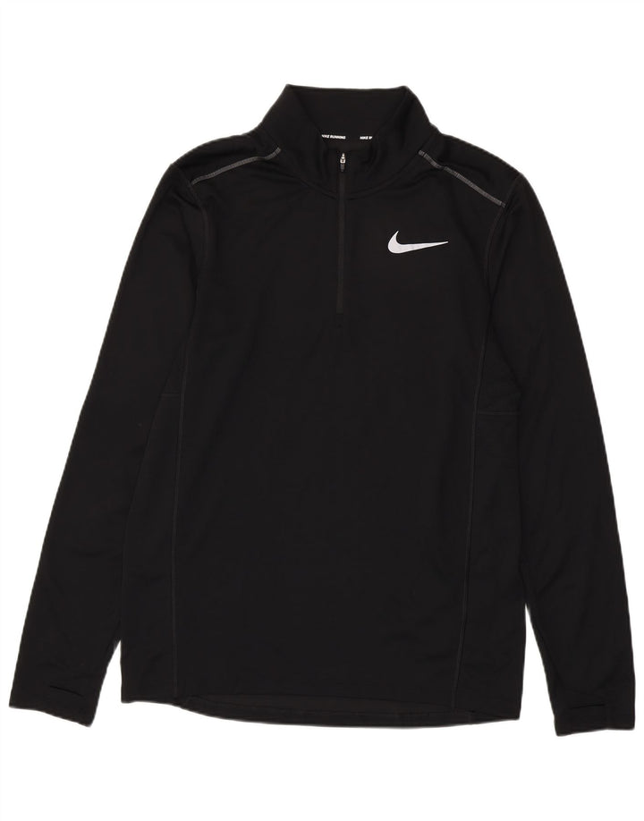 Ανδρική φόρμα Nike Dri Fit με φερμουάρ πουλόβερ στο επάνω μέρος από μεσαίο μαύρο πολυεστέρα