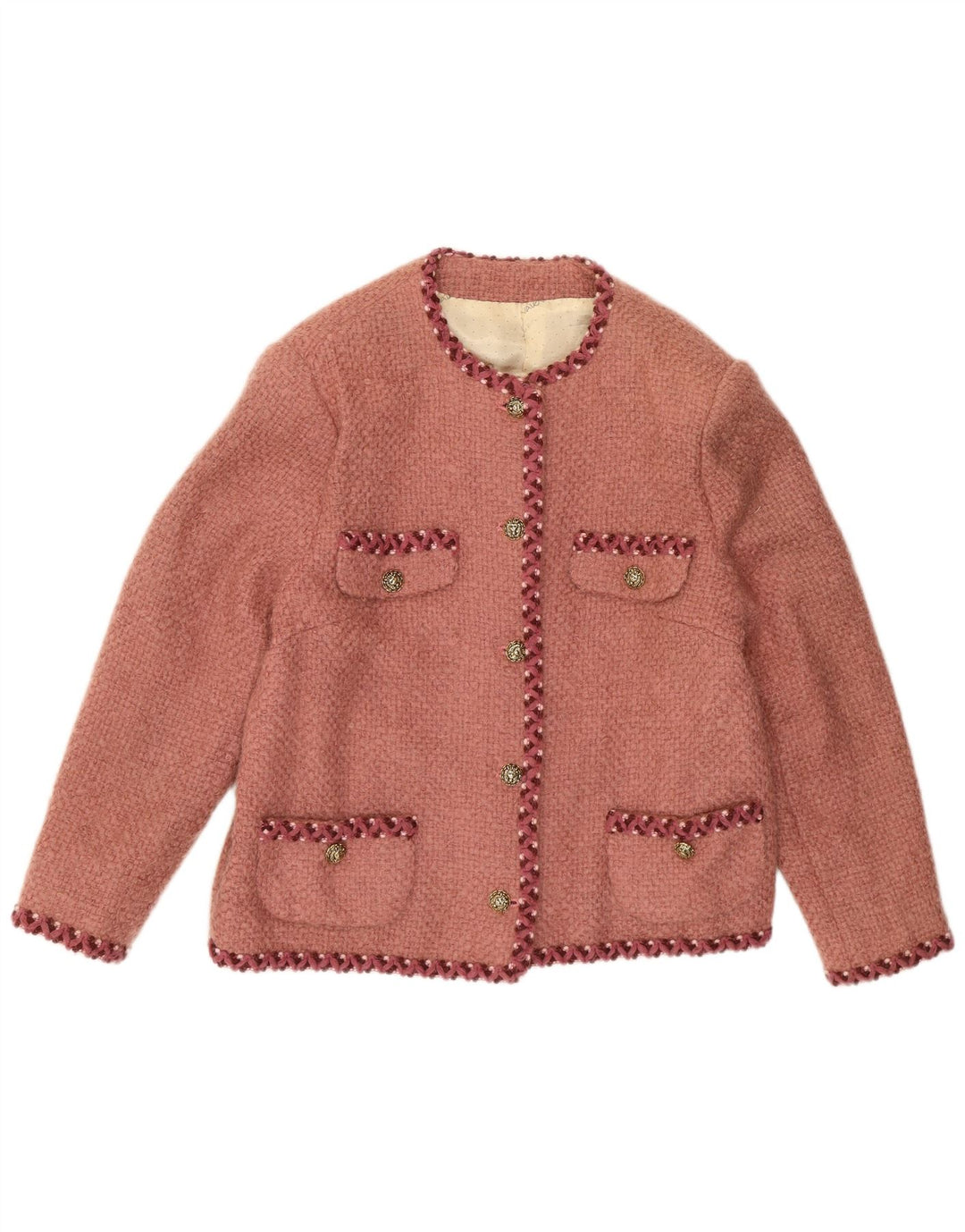 Vintage γυναικείο σακάκι 5 κουμπιών UK 14 Medium Red