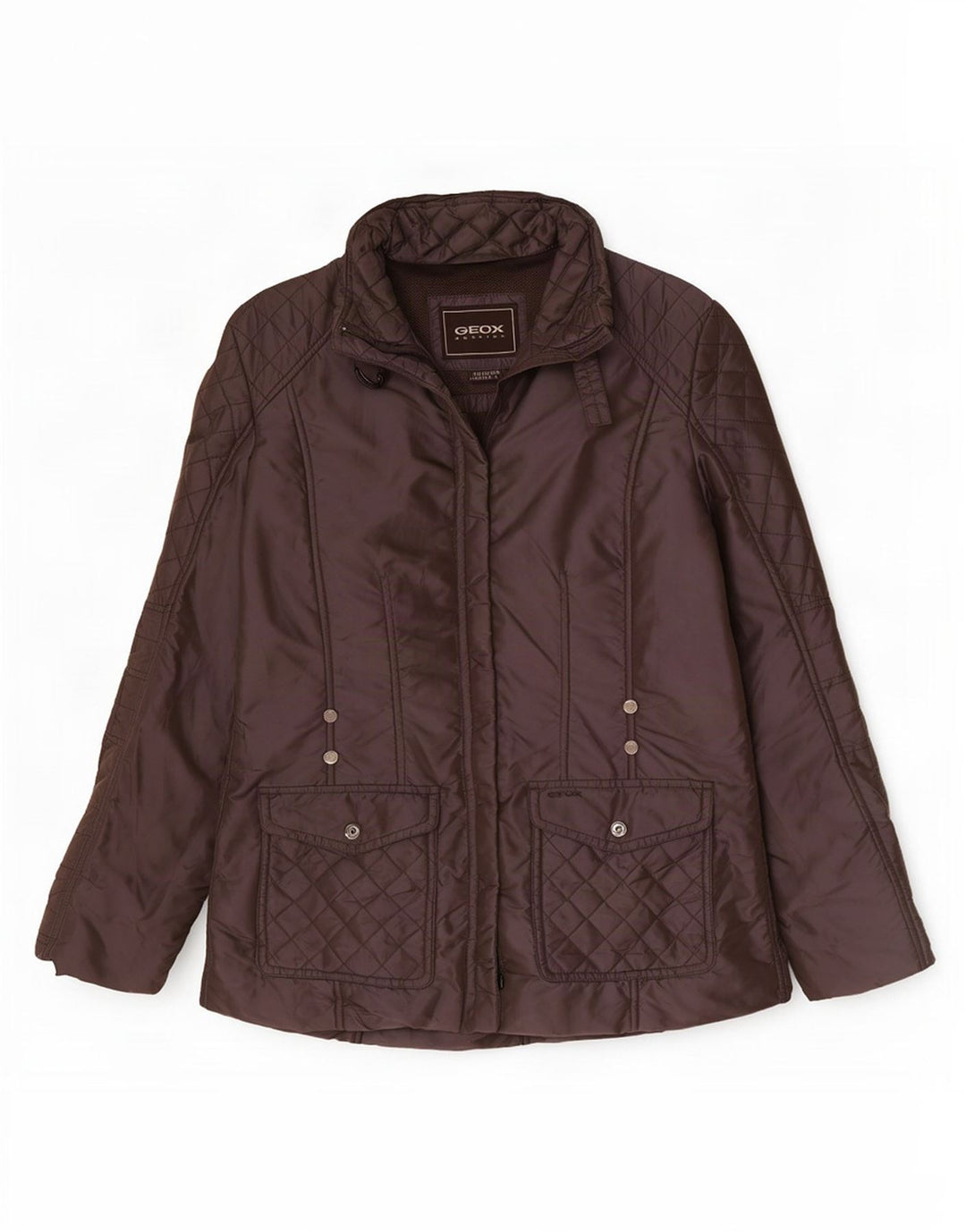 Geox Womens Respira Oversized καπιτονέ μπουφάν UK 10 Small Brown Polyamide