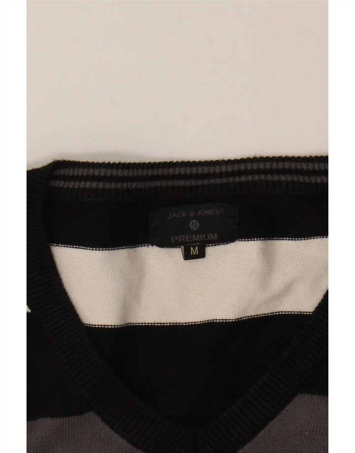 Jack & Jones Ανδρικό πουλόβερ με λαιμόκοψη σε μεσαίο μαύρο ριγέ