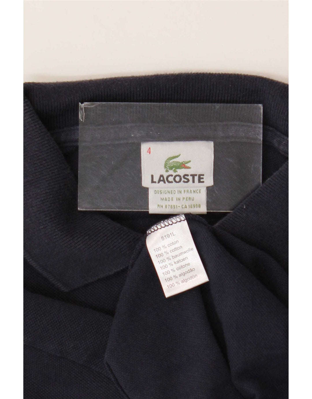 Ανδρικό πουκάμισο πόλο Lacoste, νούμερο 4, Βαμβακερό, μεσαίο ναυτικό μπλε