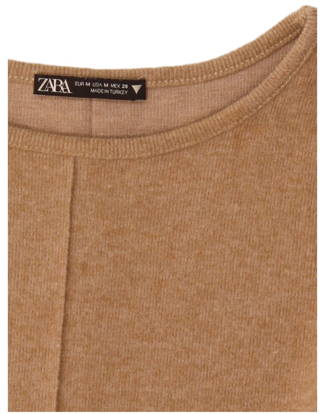 Γυναικείο κοντομάνικο φόρεμα ZARA UK 12 Medium Beige