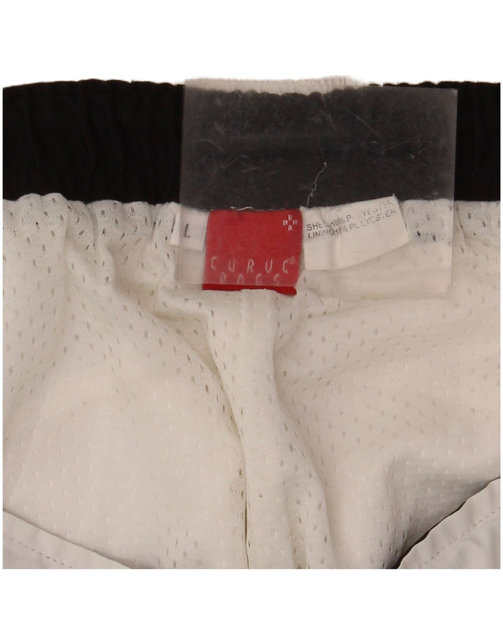 Ανδρικό αθλητικό σορτς VINTAGE μεγάλο λευκό πολυεστέρα