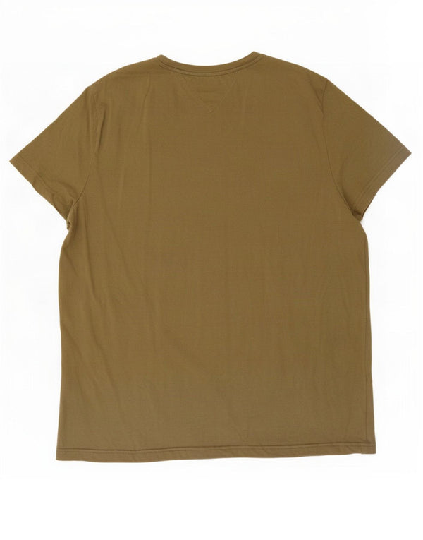 Tommy Hilfiger Ανδρικό T-Shirt Slim Fit γραφικό τοπ 3XL από χακί βαμβακερό