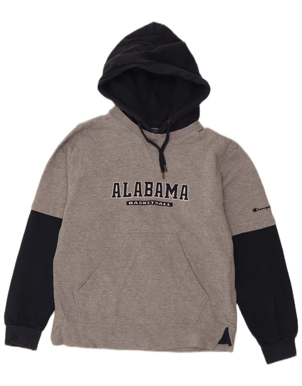 Champion Mens Alabama Graphic Hoodie Jumper Small Grey Colourblock Βαμβακερό