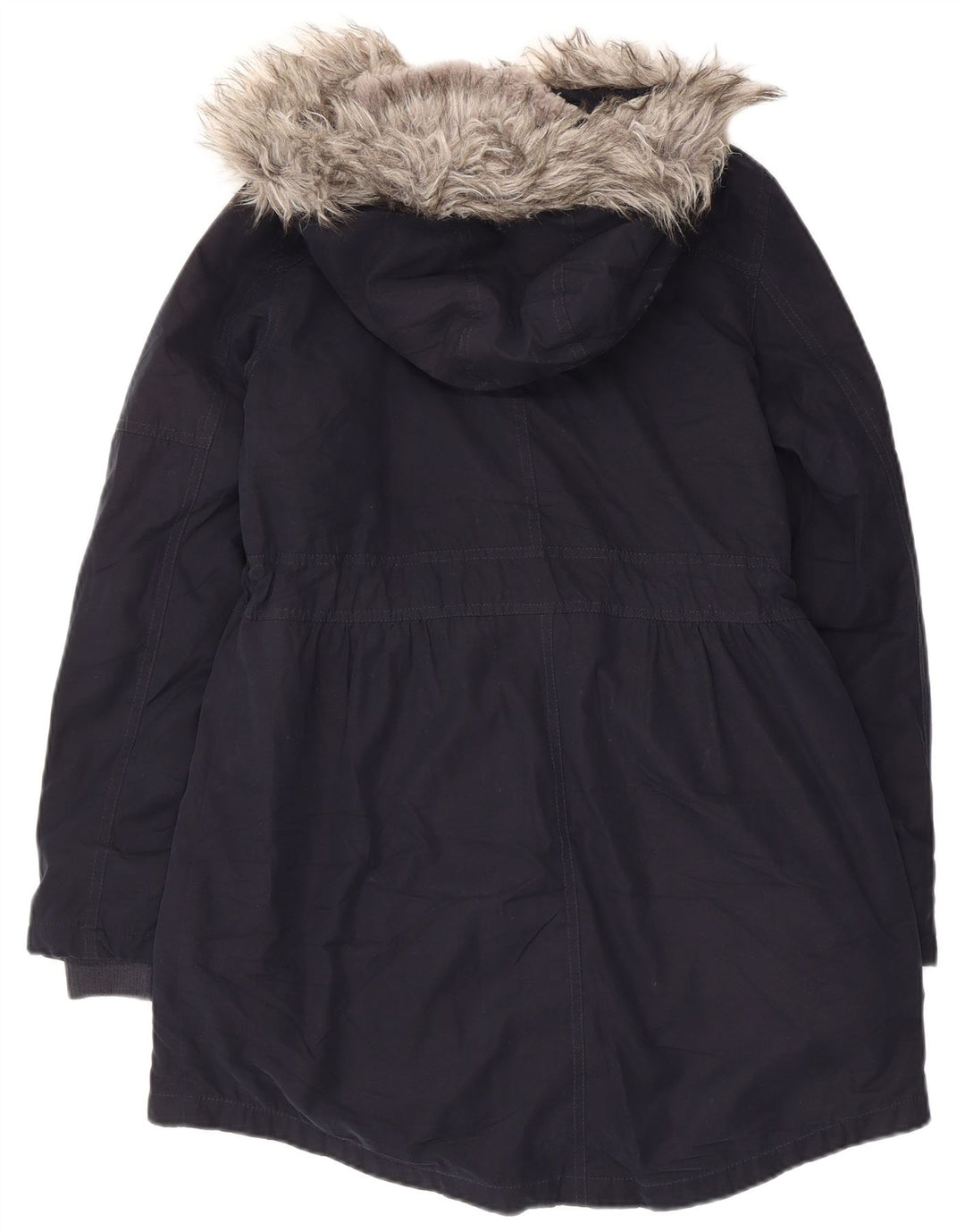 Γυναικείο Oasis Hooded Sherpa Parka Jacket UK 10 Small Navy Blue Polyester
