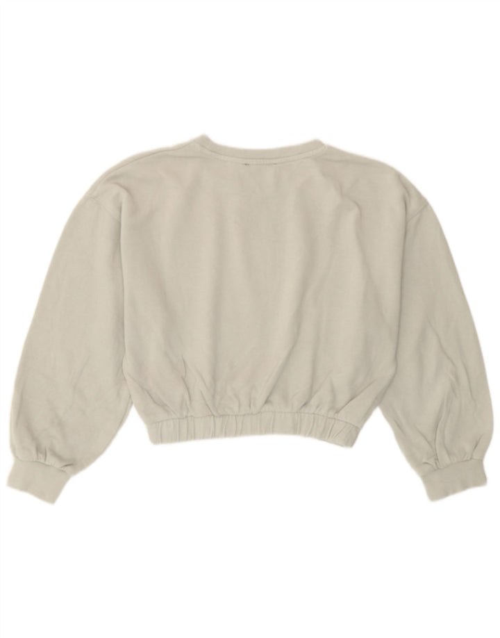 Zara Γυναικεία φούτερ Crop Jumper UK 14 Medium Grey Cotton