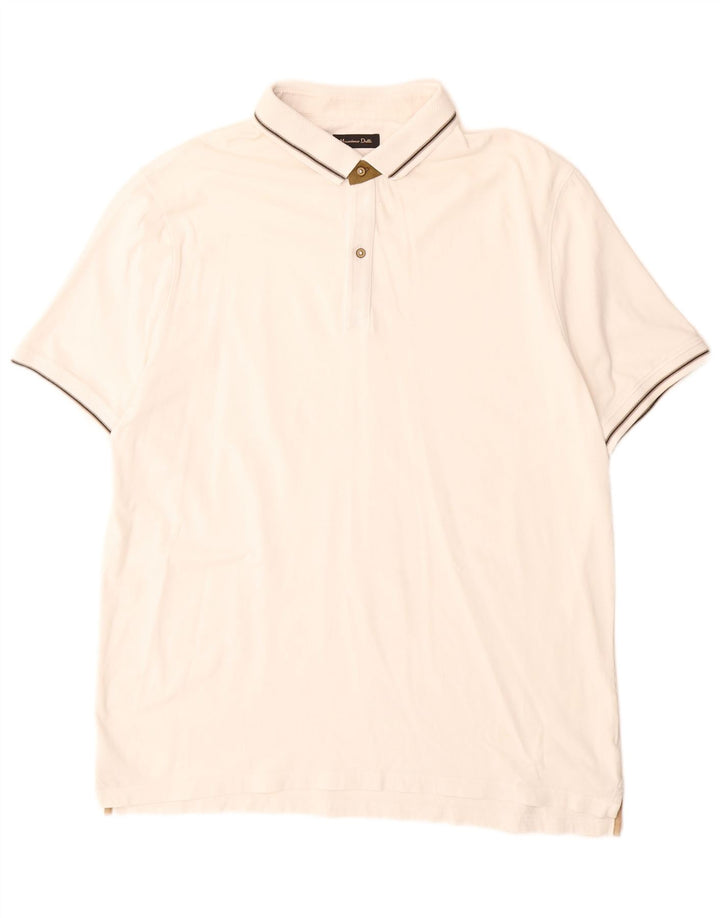 Ανδρικό μπλουζάκι πόλο Massimo Dutti 2XL σε λευκό