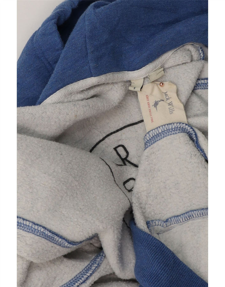 Ανδρικό πουλόβερ με κουκούλα με φερμουάρ JACK WILLS Μικρό μπλε βαμβακερό