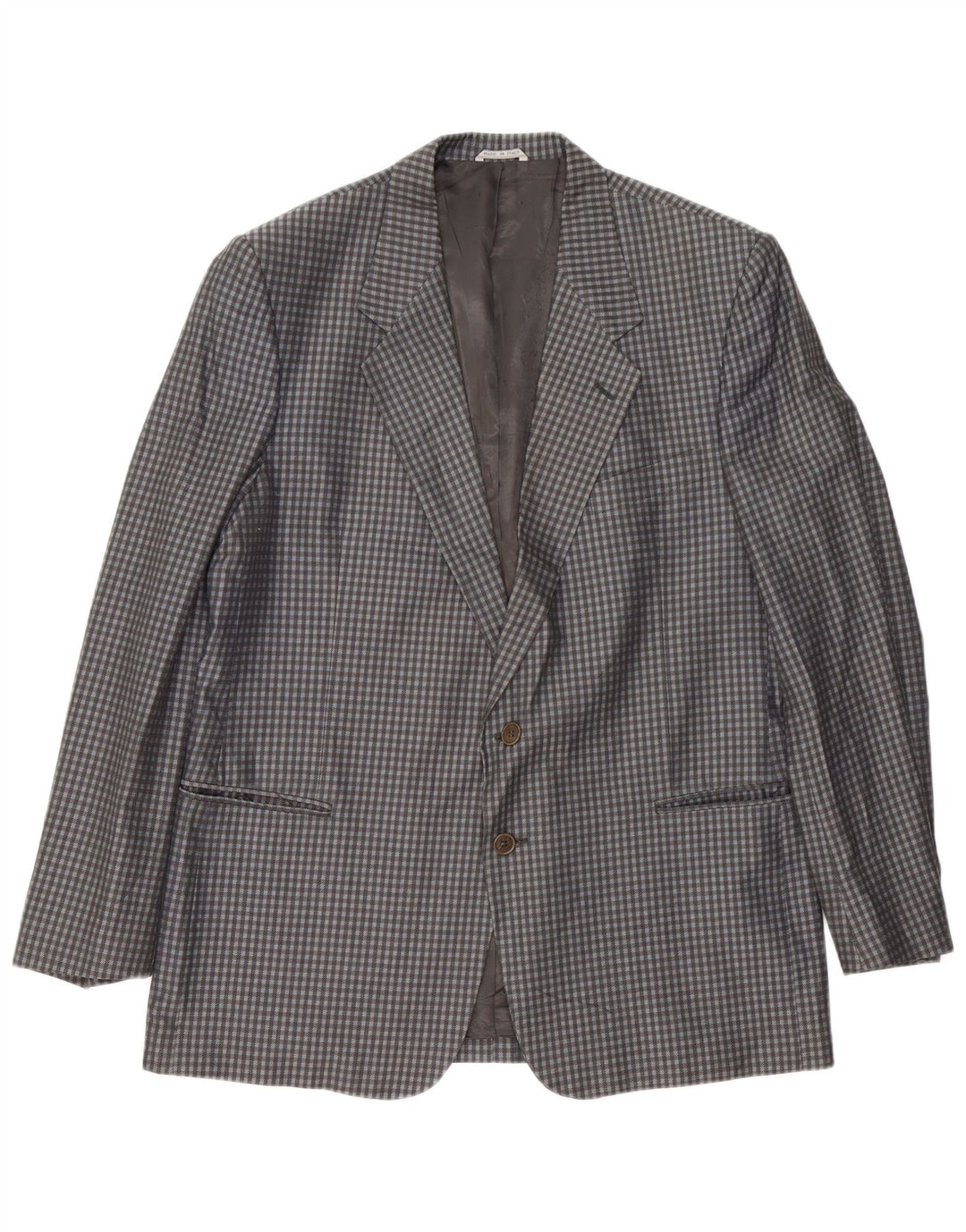 Ανδρικό μπουφάν CAESAR 2 κουμπιά blazer IT 56 XL Γκρι βαμβακερό Gingham