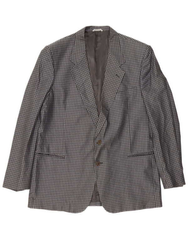 Ανδρικό μπουφάν CAESAR 2 κουμπιά blazer IT 56 XL Γκρι βαμβακερό Gingham