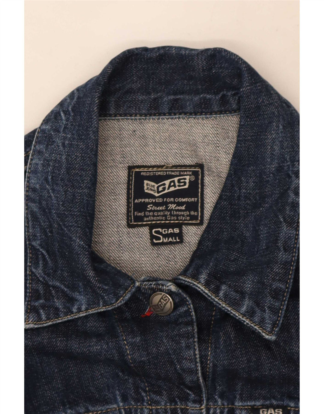 Γυναικείο τζιν μπουφάν Gas Crop UK 10 Small Navy Blue Cotton