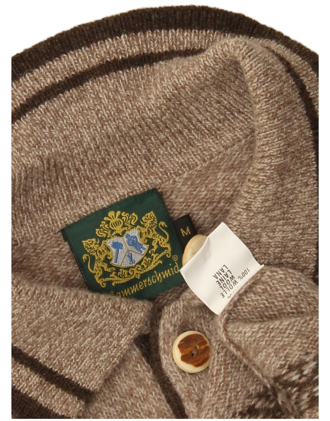 HAMMERSCHMID Ανδρικό πουλόβερ με γραφικό πόλο με λαιμόκοψη σε μεσαίο καφέ