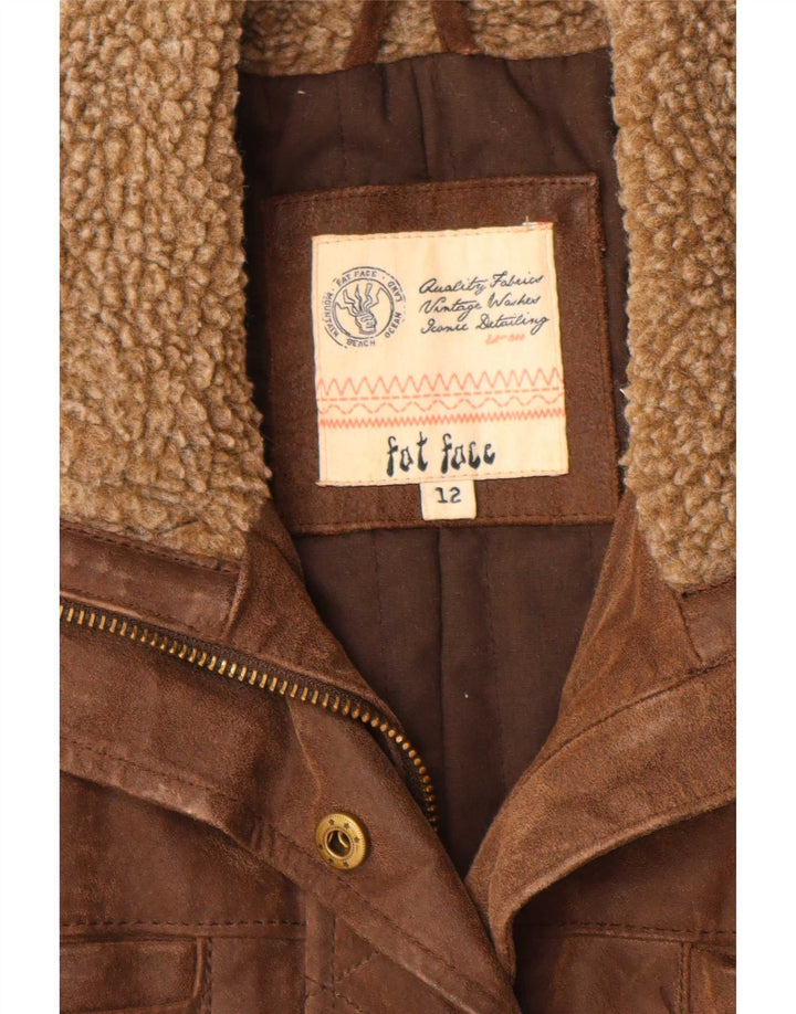 Fat Face Γυναικείο Vintage Fit Leather Jacket UK 12 Medium Brown