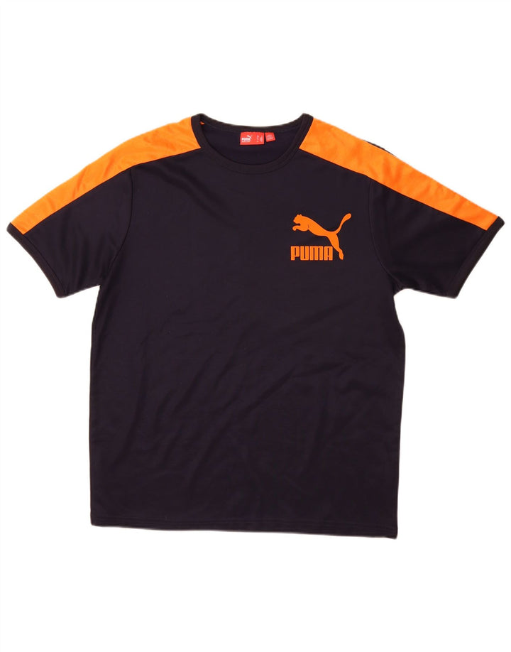 Ανδρικό γραφικό μπλουζάκι Puma Top Medium Navy Blue Colourblock
