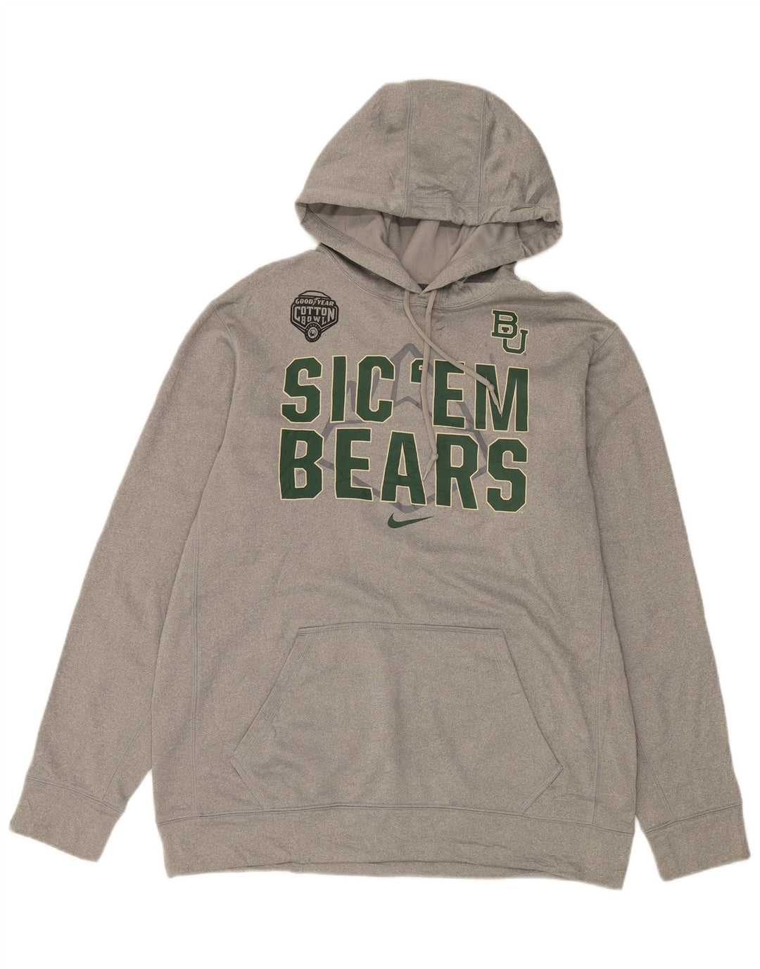 Nike Ανδρικά Baylor Bears Graphic Hoodie Jumper Large Grey Polyester