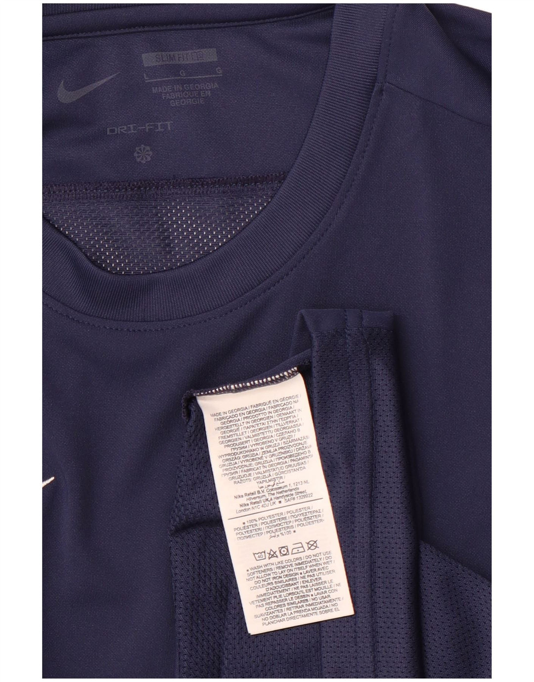 Ανδρικό NIKE Dri Fit Slim Fit Top Μακρύ μανίκι μεγάλο μπλε ναυτικό πολυεστέρας