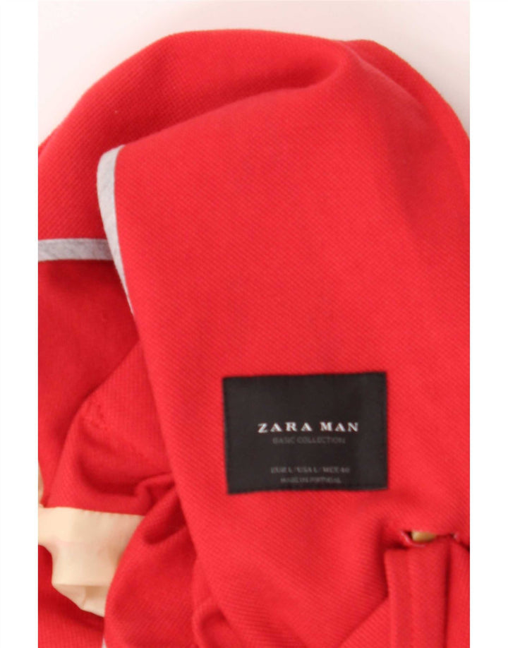Zara Ανδρικό σακάκι με 2 κουμπιά σακάκι UK 40 μεγάλο κόκκινο βαμβακερό