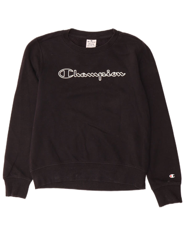 Champion Γυναικείο Γραφικό Φούτερ Jumper UK 14 Μεσαίο μαύρο βαμβακερό