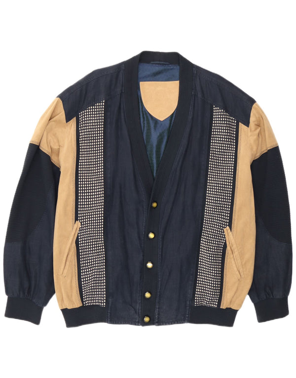Ανδρικό μπουφάν Delba Alcantara UK 48 4XL Navy Blue Colourblock Λινά
