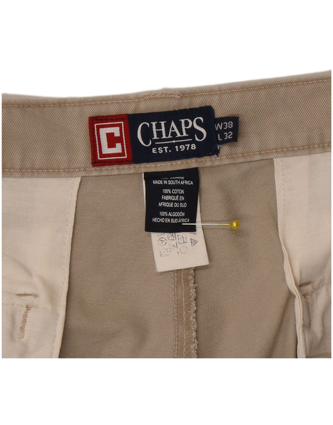 Chaps Ανδρικό ίσιο παντελόνι Cargo W38 L32 Γκρι βαμβακερό