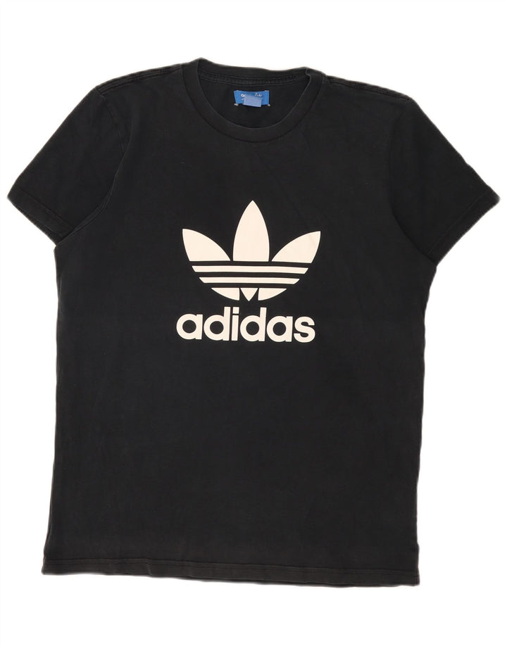 Ανδρικό γραφικό T-Shirt Adidas Top Μεσαίο μαύρο βαμβακερό