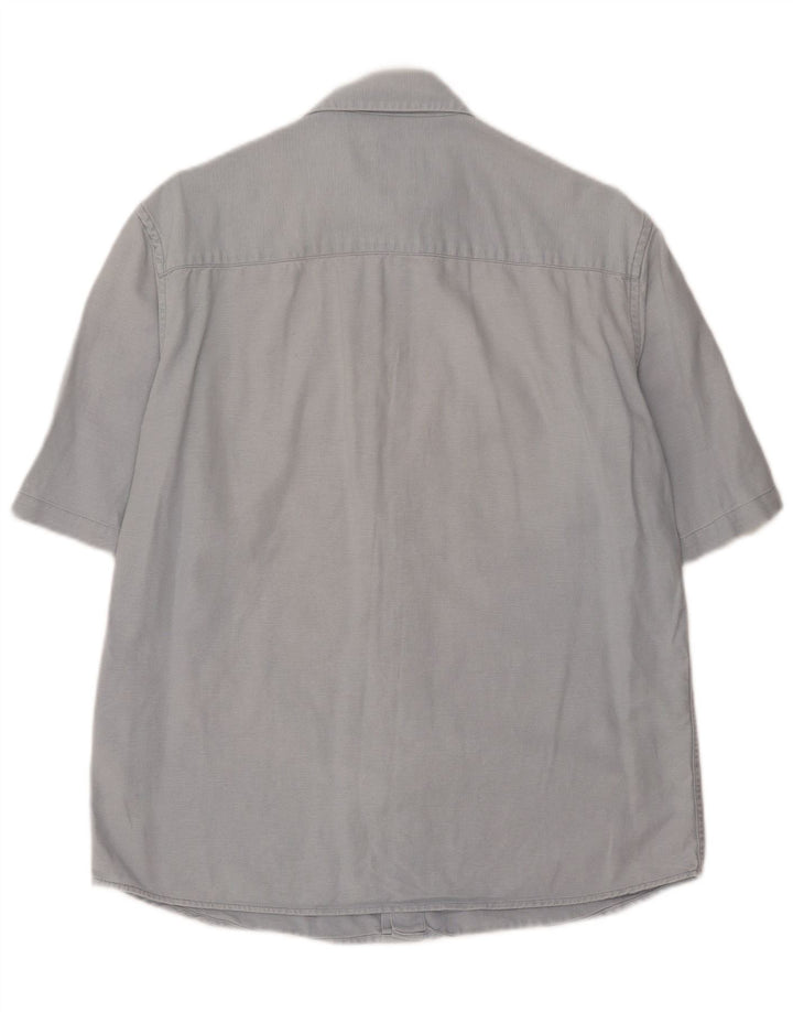 ZARA Mens Relaxed Fit Short Sleeve Shirt Small Blue Cotton