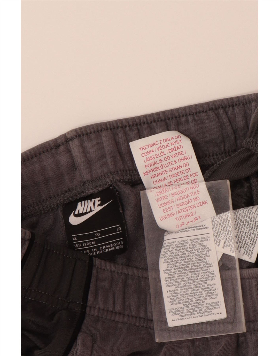 NIKE Boys Tracksuit Trousers Joggers 13-14 Years XL Grey Colourblock