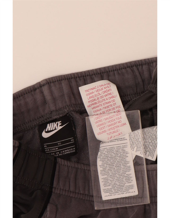 NIKE Boys Tracksuit Trousers Joggers 13-14 Years XL Grey Colourblock