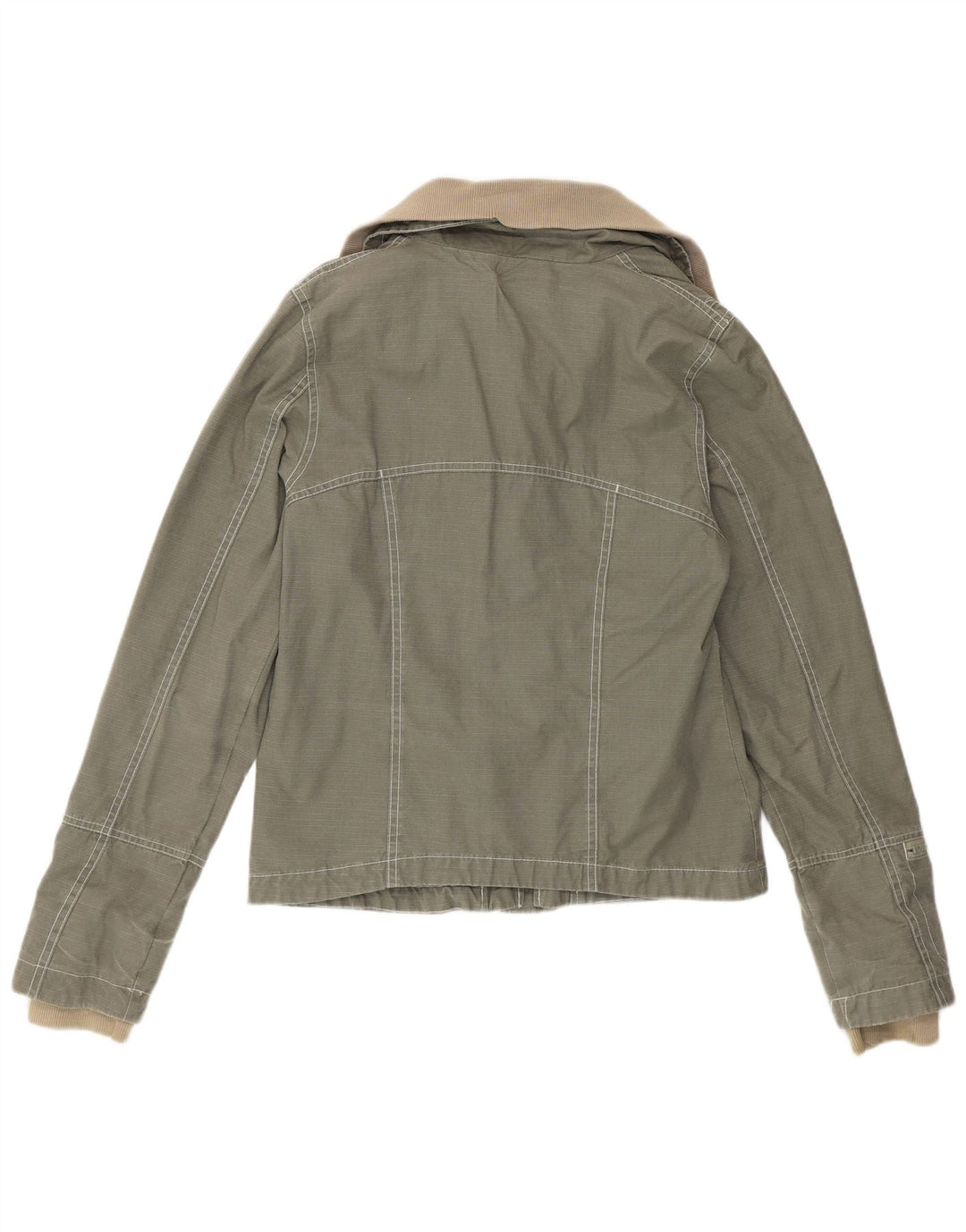 Γυναικείο Utility Jacket Πάγκου UK 14 Medium Khaki Cotton