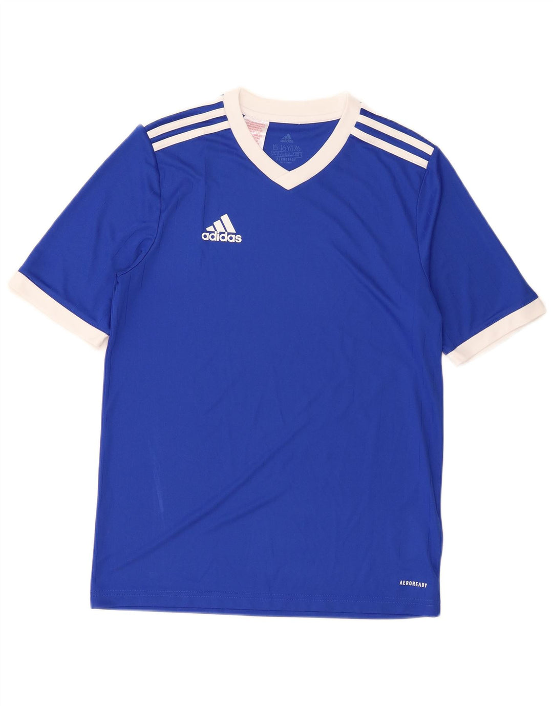 Adidas Boys Aeroready T-Shirt Top 15-16 Years Blue Polyester
