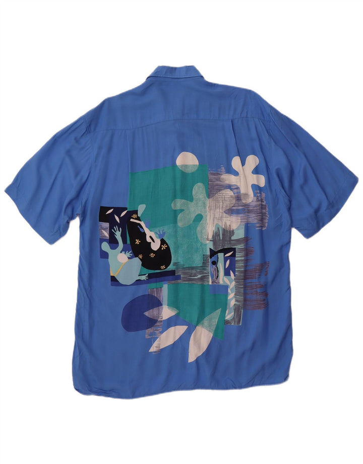 Ανδρικό κοντομάνικο γραφικό ανδρικό πουκάμισο Studio Coletti Μέγεθος 15 39/40 Μεσαίο Μπλε