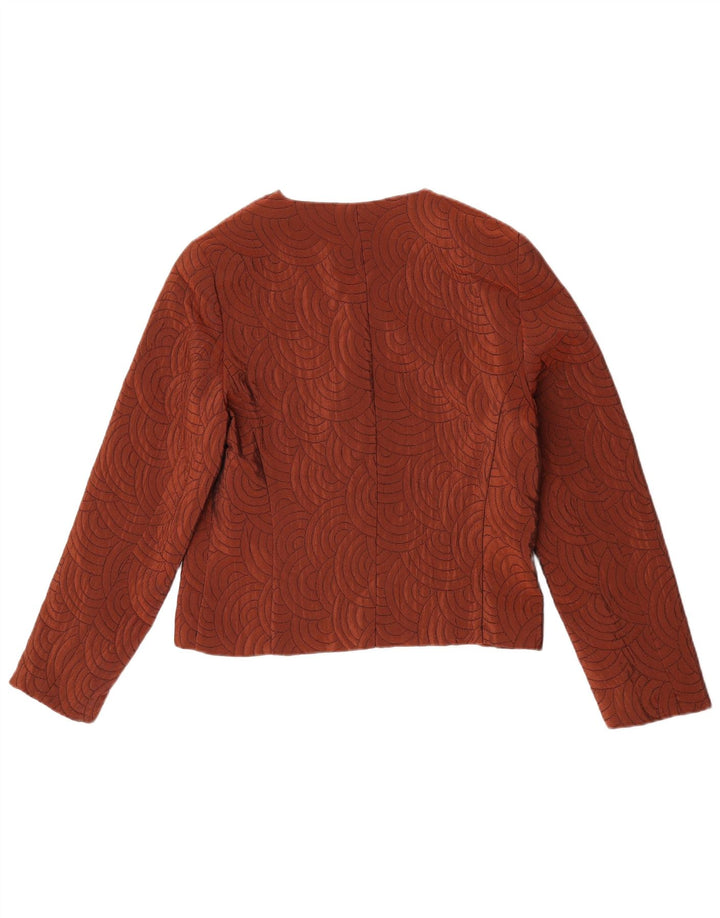 Vintage γυναικείο σακάκι blazer UK 14 μεσαίου καφέ γεωμετρικό οξικό