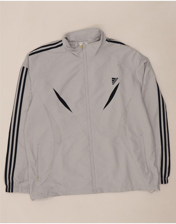 ADIDAS Mens Clima 365 Rain Jacket UK 42 XL Grey Colorblock Polyester