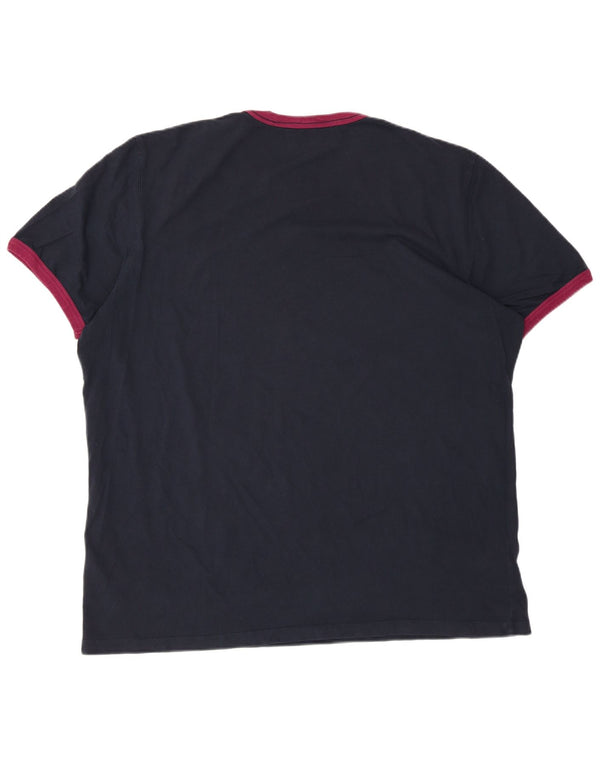 Timberland Mens Regular Fit Graphic T-Shirt Top XL Navy Blue Colourblock